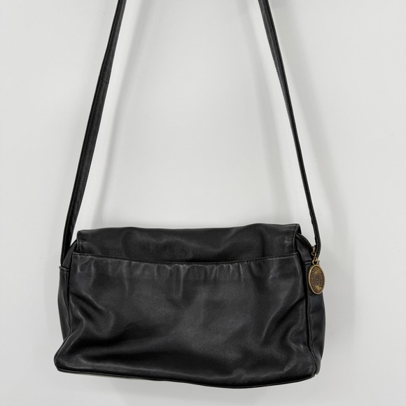 Vtg Stone Mountain Leather Crossbody Bag Black Some Distressing USA Made‎ Purse - Picture 16 of 16